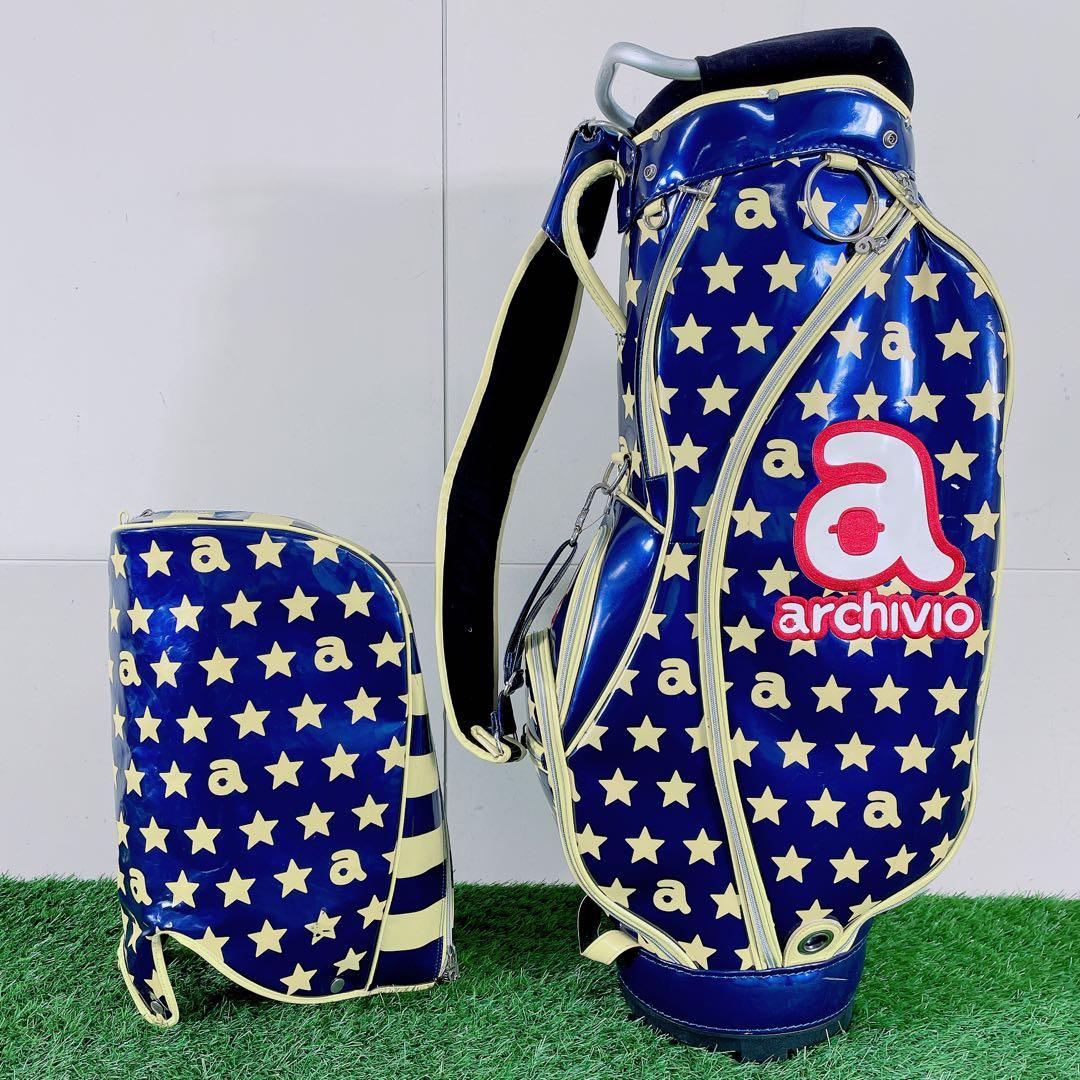 ゴルフ　6口　キャディバッグ　アルチビオ　星柄　メンズ　レディース　N1926
