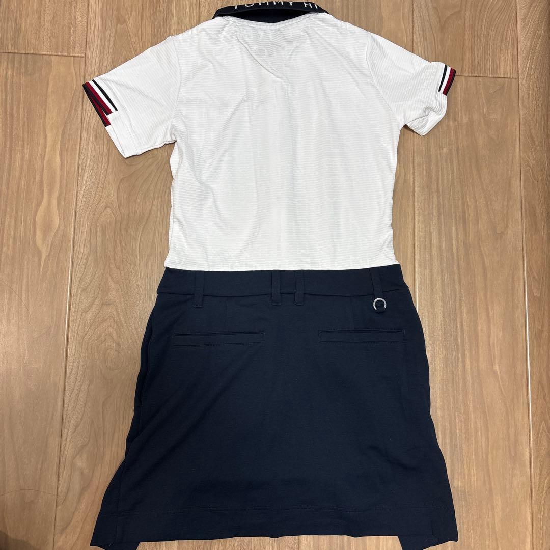 新品　トミーヒルフィガーゴルフ　ワンピース　ホワイト　ネイビー　Sサイズ