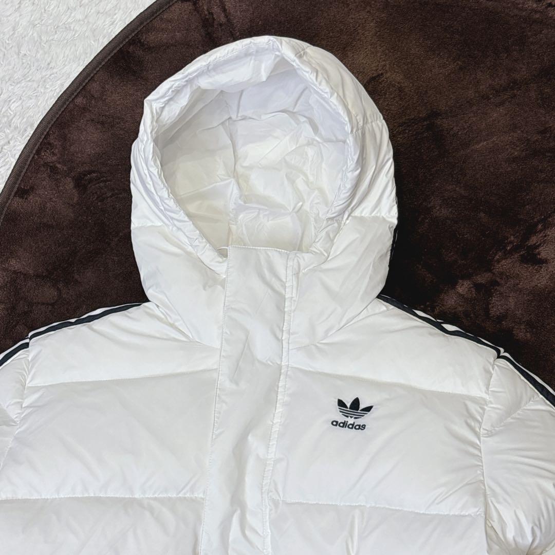 アディダス ベンチコート ロング ダウンコート ジャケットホワイト XL 極暖