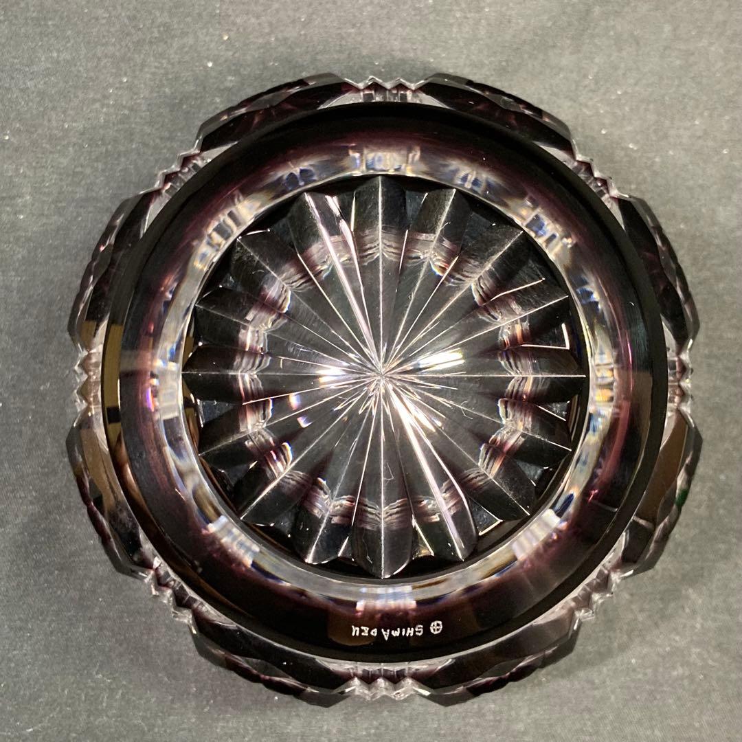 【未使用】島津薩摩切子 切子向付鉢 被せガラス 薩摩ガラス工芸 尚古集成館監修