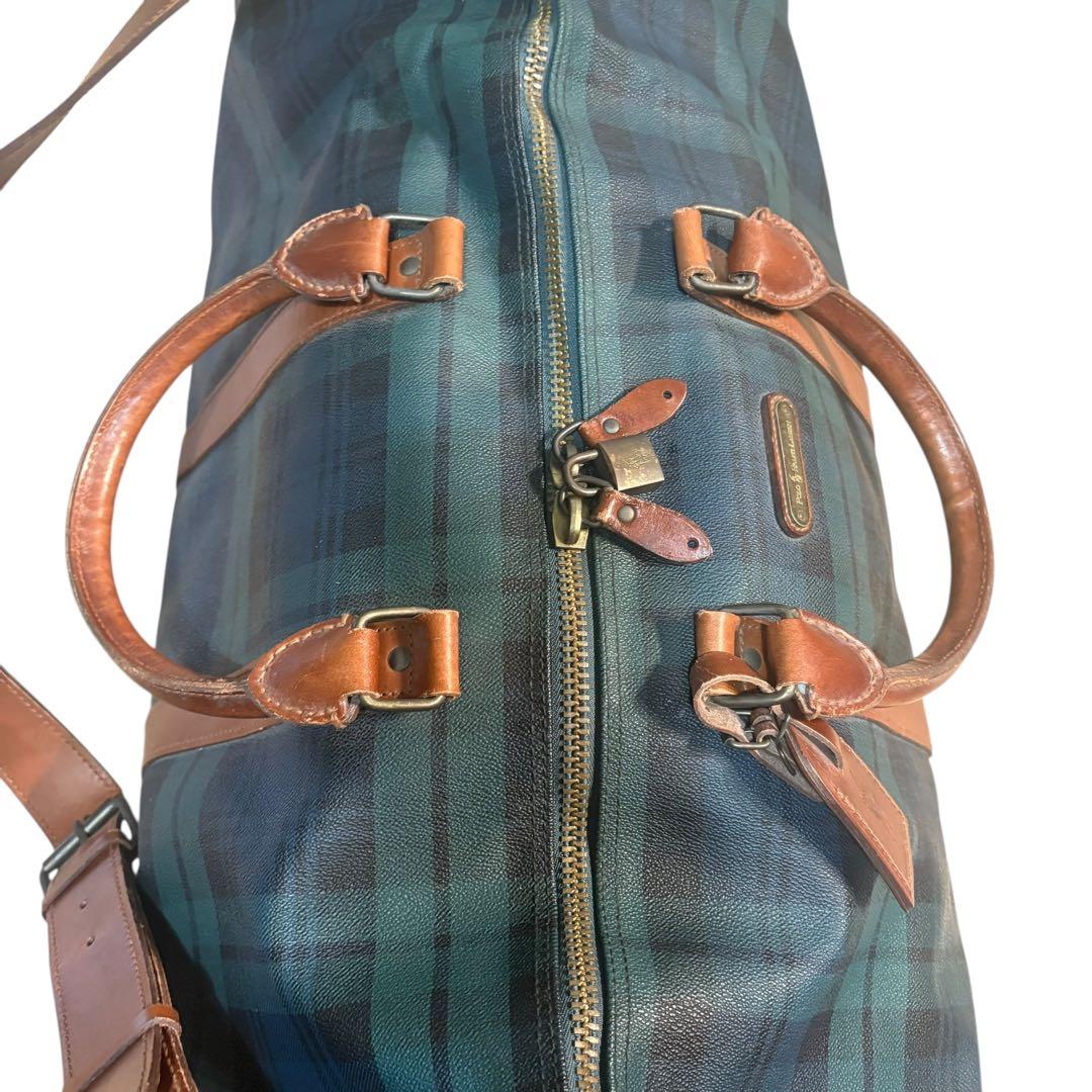 美品 ポロラルフローレン ボストンバッグ 2way チェック PVC 大容量