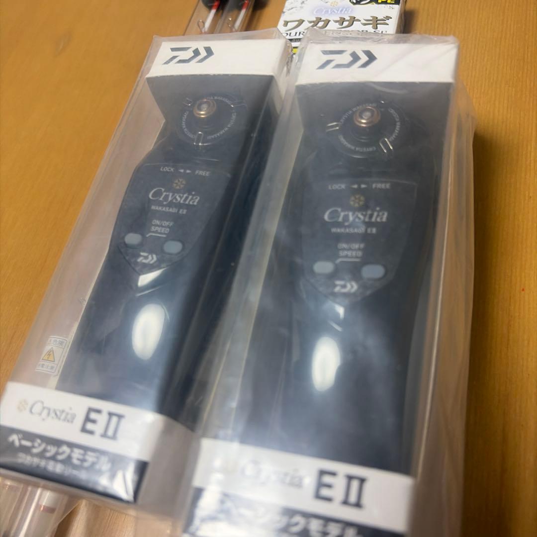 新品 DAIWA Crystia EⅡ ワカサギ釣り電動リール、穂先、PE0.3