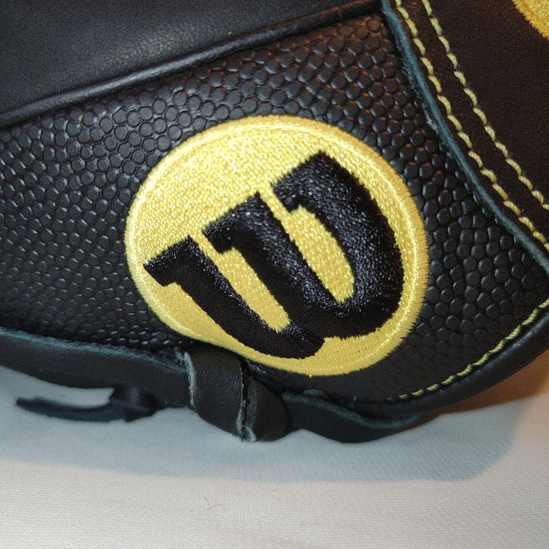 ウイルソン　軟式　左投げ　外野 ブラック×イエローロゴ