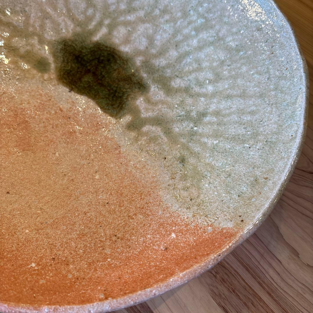 信楽焼　大きなお皿　大鉢　杉本睦子　土山窯　未使用　箱付