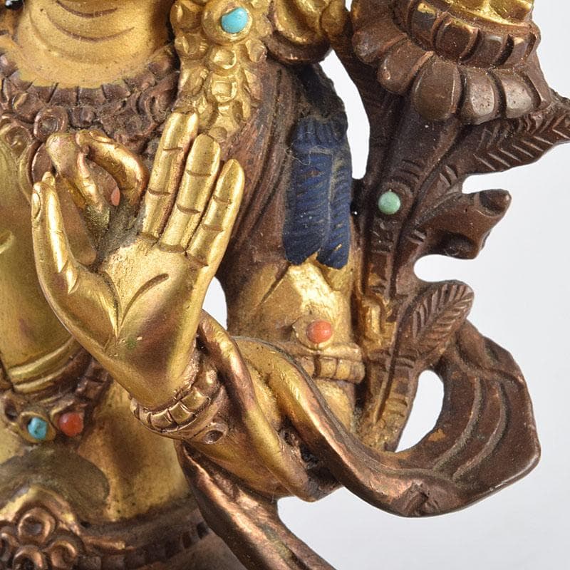 仏教美術　古銅鍍金　チベット仏　仏像　置物　M　R9182