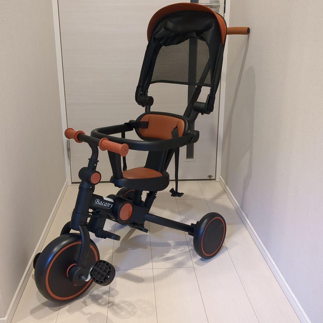 Bacany 三輪車 ブラック　幼児用自転車　多機能