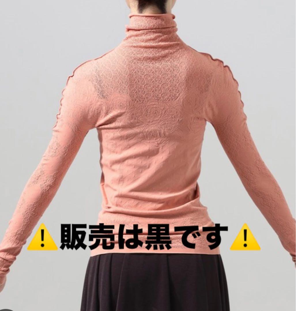 【新品】チャコットノーソーイングニット ローズモチーフ　タートルネック　黒