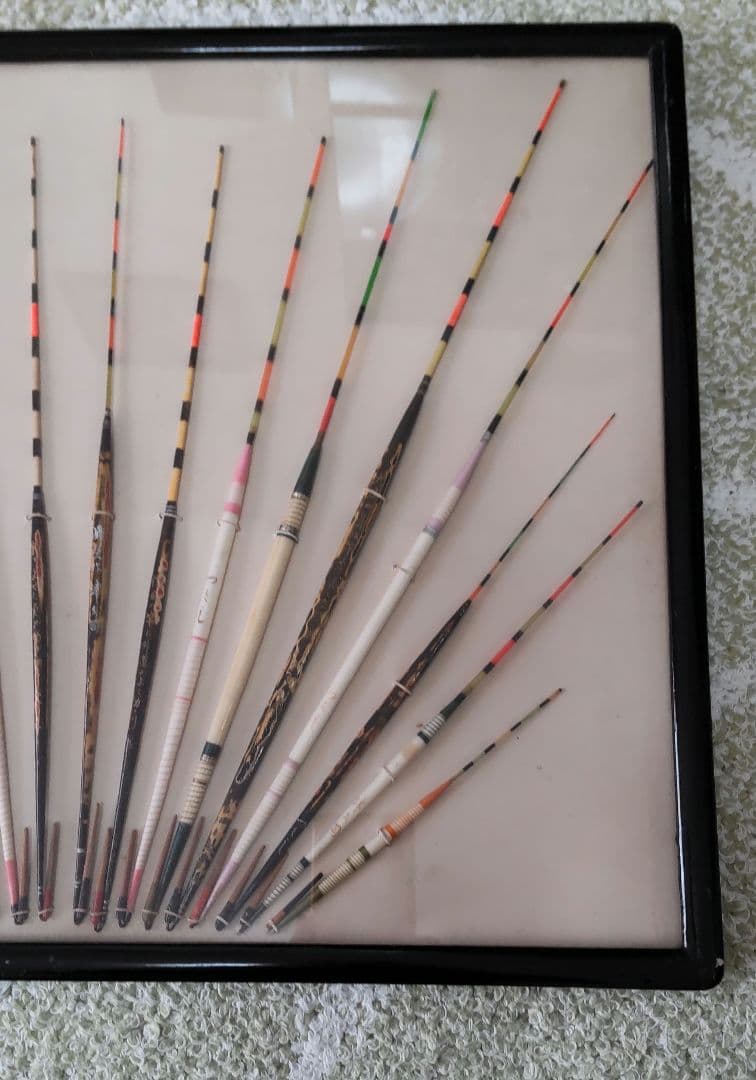 飾り額(へら浮子)額縁(へら浮子についての 説明文付き)