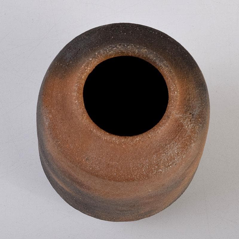 茶道具　唐津焼　四代　中野陶痴造　焼締茶入　仕覆付　共箱　V　8892