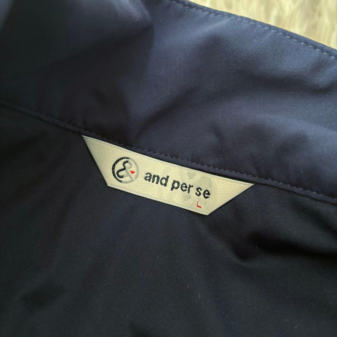 and per se ブルゾン ジップ ナイロン ネイビー ジップ ゴルフウェア