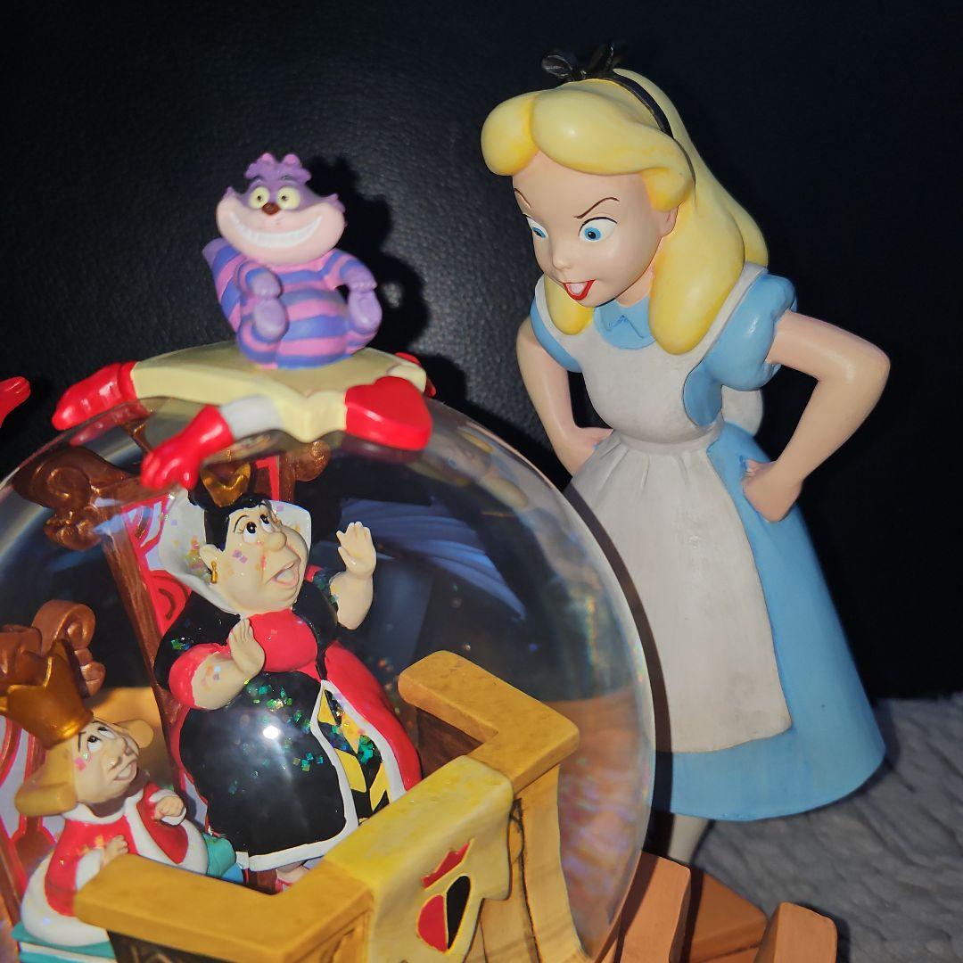 【美品】不思議の国のアリス オルゴール付き スノードーム ス 特大サイズ 置き物