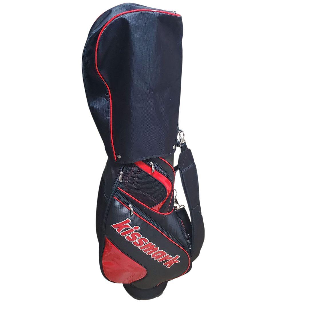 極美品 Kissmark キャディバッグ ゴルフバッグ フード付き