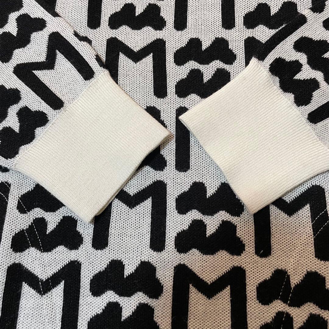 美品　muta MARINE ムータマリン　ウール混　総柄　ニットワンピース　2