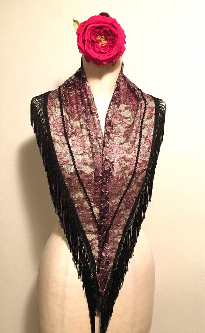 フラメンコ 衣装 シージョ 黒×ピンクスパンコール