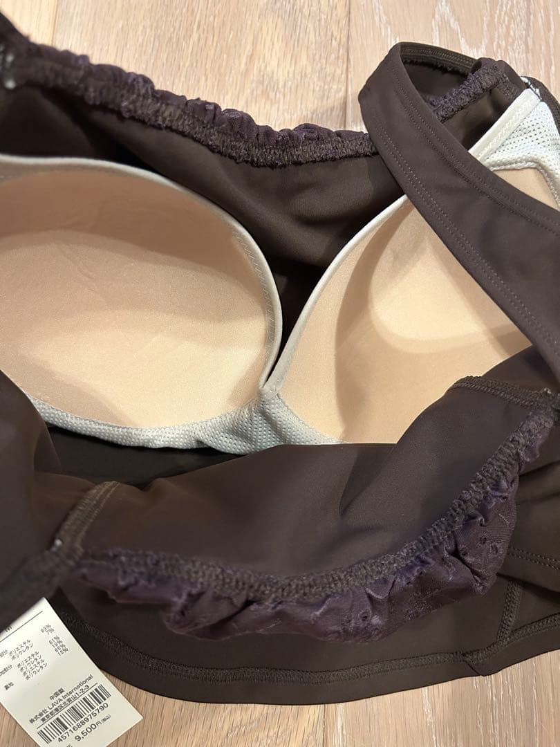 【SUKALA】フラワーレースブラトップ　ブラウン　M