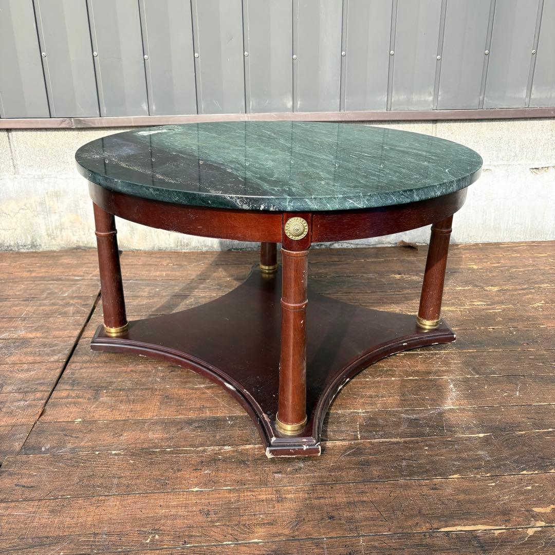 北欧レトロ 大理石天板 ローテーブル 円形テーブル クラシック家具 アンティーク