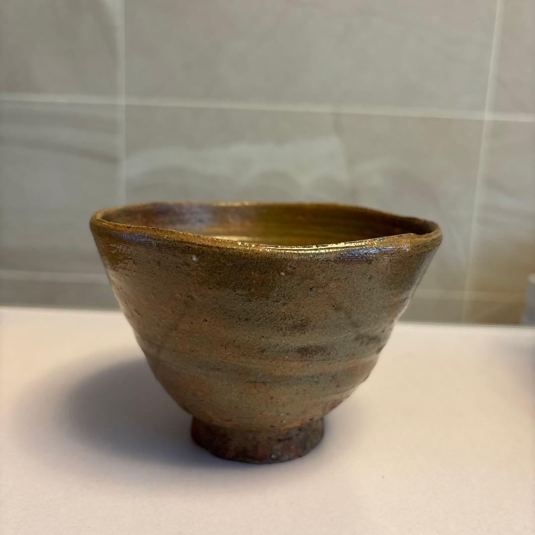 陶器 茶碗 茶色 広口 木箱付き