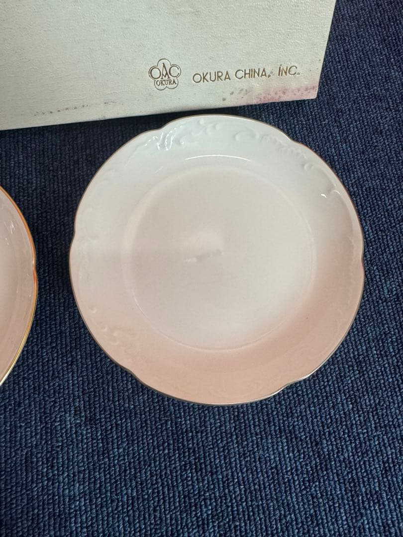 1953 大倉陶園　白磁　皿　2客　未使用