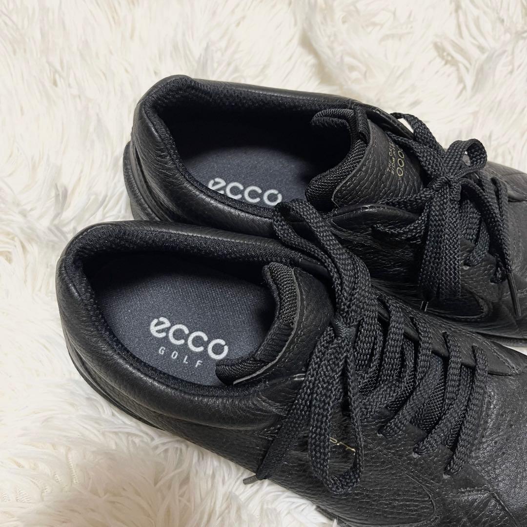 極美品 ECCO BIOM HYBRID シボ レザー ゴルフシューズ 25.5